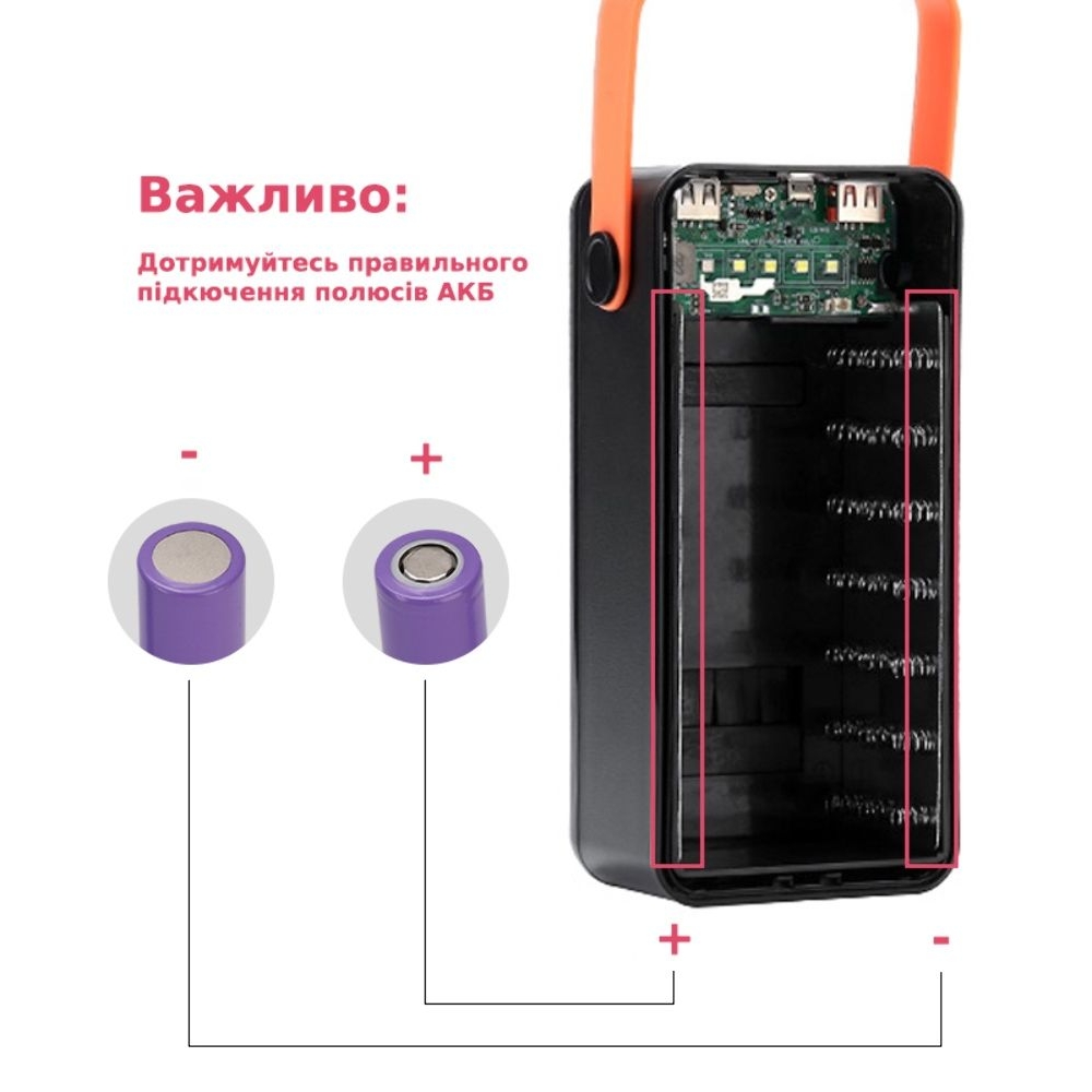 ������ Multi-powerbank S21, ��� �������� 18650 �� 21 ��, 22.5W, � ������, ������
