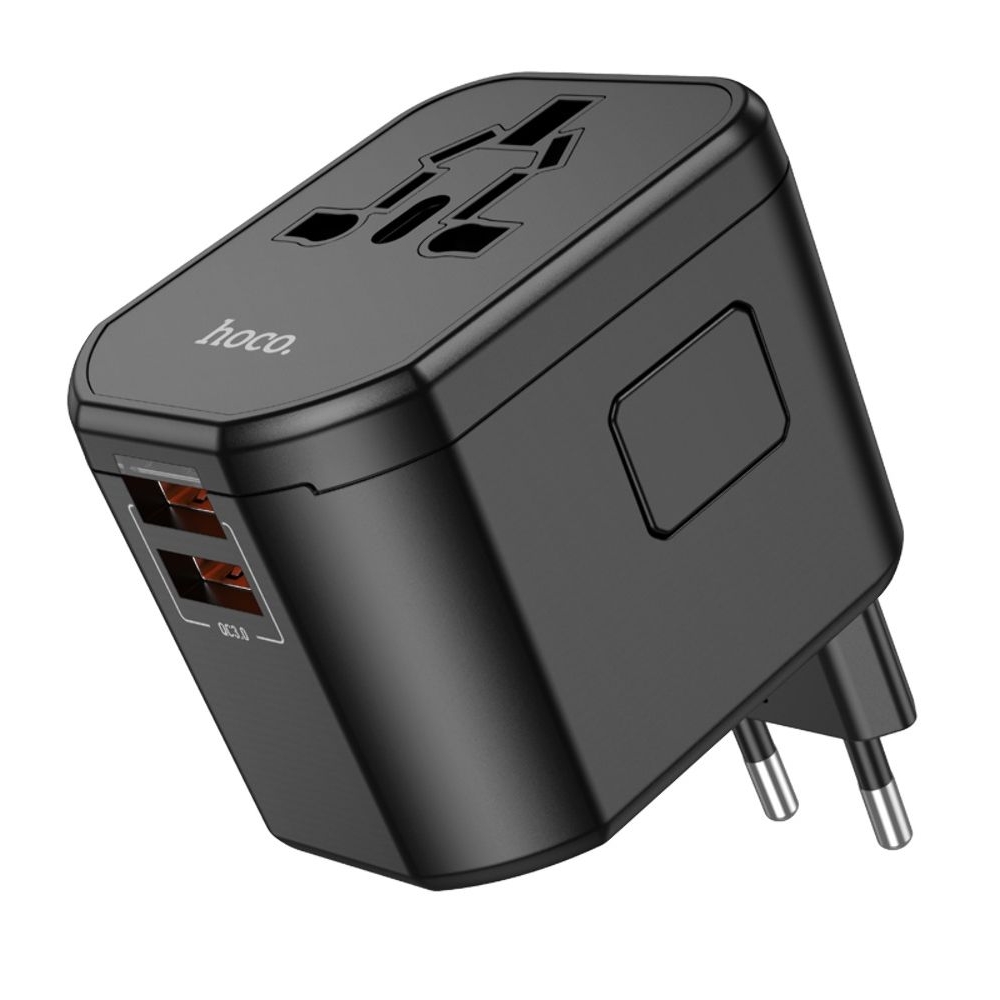 ������� �������� ���������� Hoco AC15, 2 USB, Type-C, ������