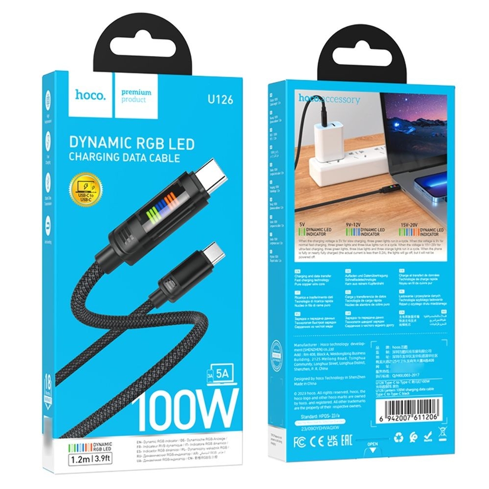 ������ Hoco U126 Type-C to Type-C PD 100W 1m, ������