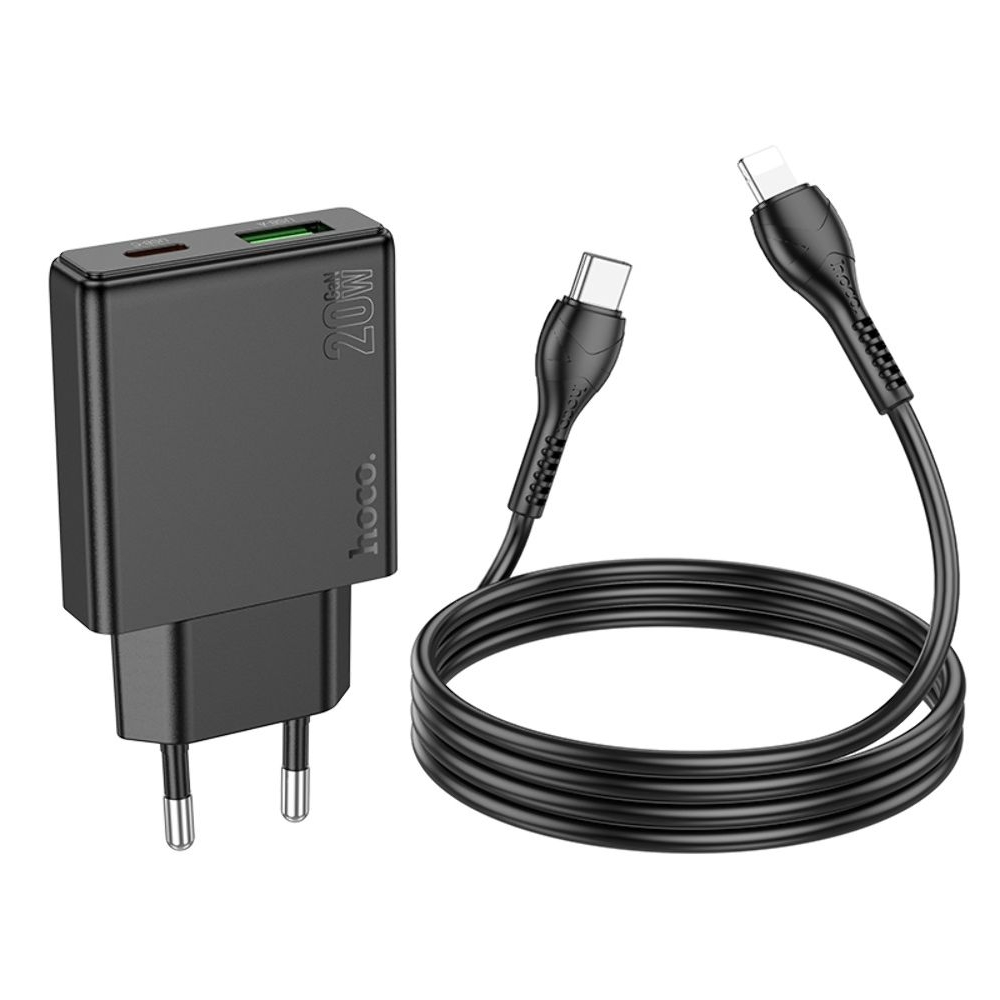 ������� �������� ���������� Hoco N38 USB/ Type-C, Quick Charge, PowerDelivery, � ������� Type-C �� Lightning, ������