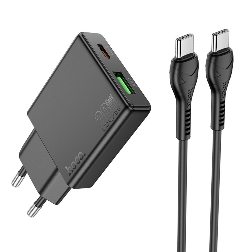 ������� �������� ���������� Hoco N38 USB/ Type-C, Quick Charge, PowerDelivery, � ������� Type-C �� Type-C, ������