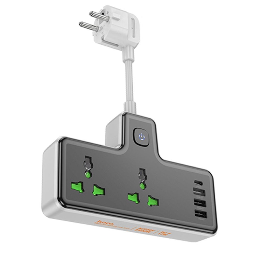 ������� �������� ����������-���������� Hoco AC11A, 3 USB, 1 Type-C, 2 �������, ������