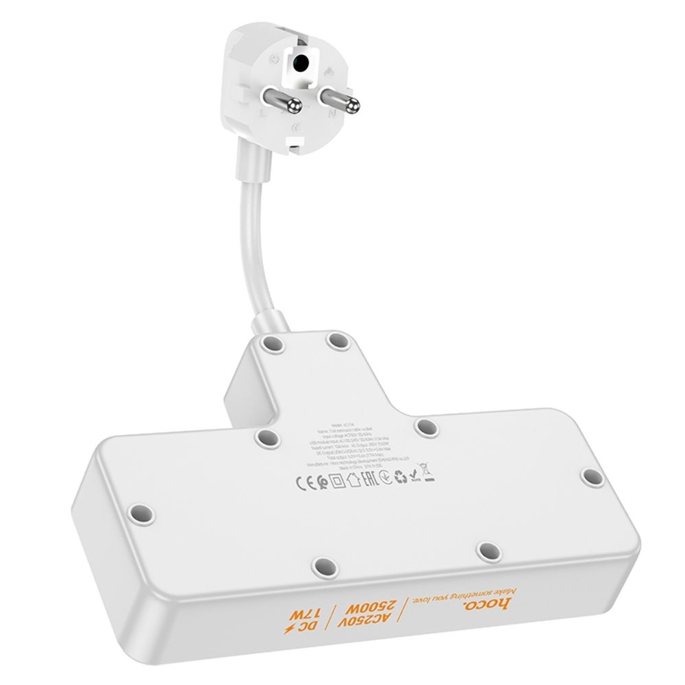 ������� �������� ����������-���������� Hoco AC11A, 3 USB, 1 Type-C, 2 �������, ������