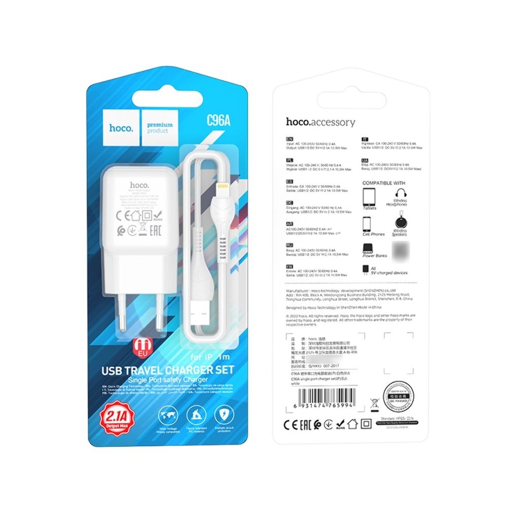 ������� �������� ���������� Hoco C96A, USB, �����, � ������� USB �� Lightning