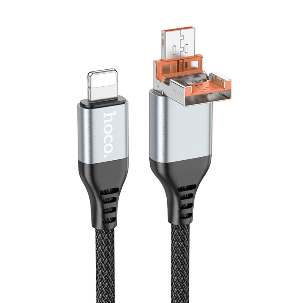 ������ Hoco U128, 2 � 1, USB/ Type-C �� Lightning, 1.2�, ������