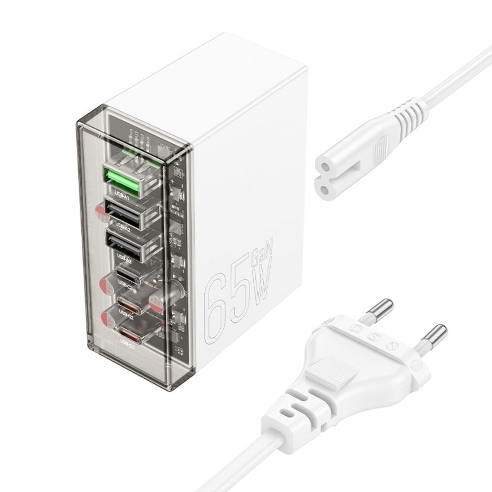 ������� �������� ���������� Hoco N36 3 USB/ 3 Type-C PD 65W �����