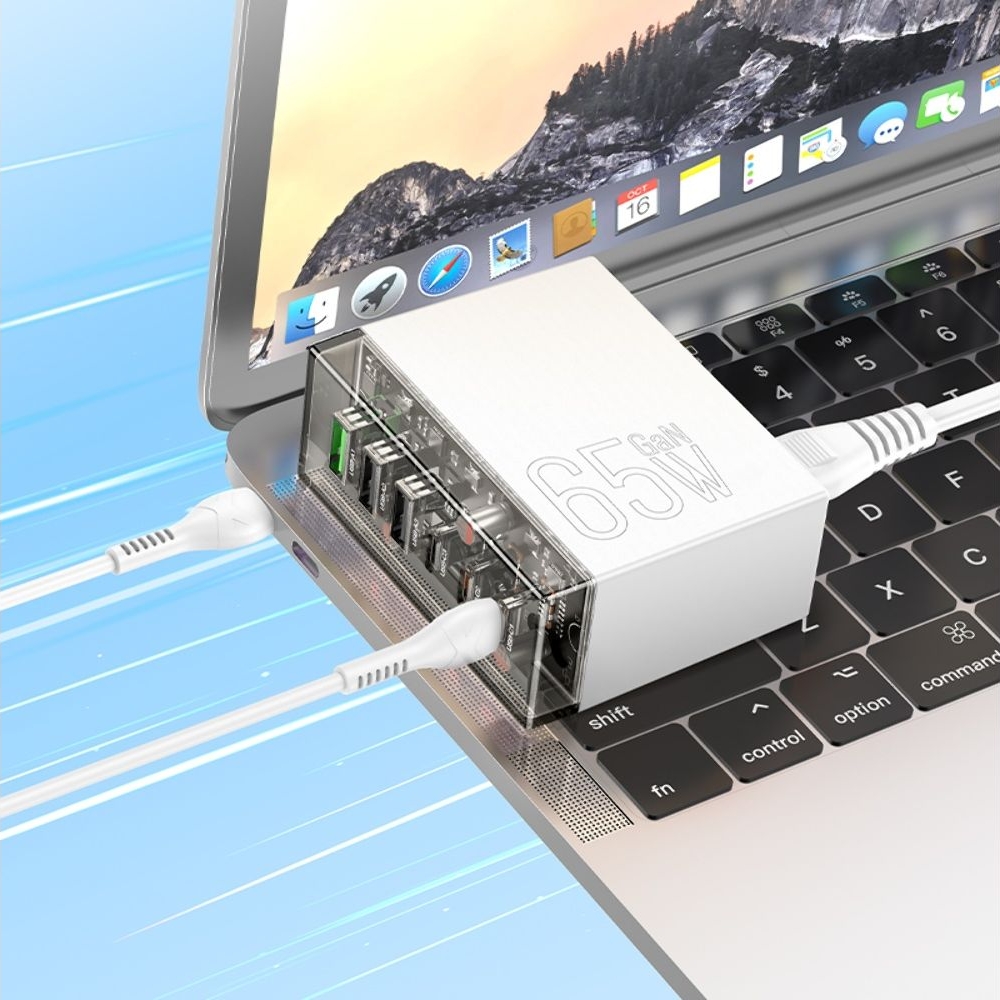 ������� �������� ���������� Hoco N36 3 USB/ 3 Type-C PD 65W �����