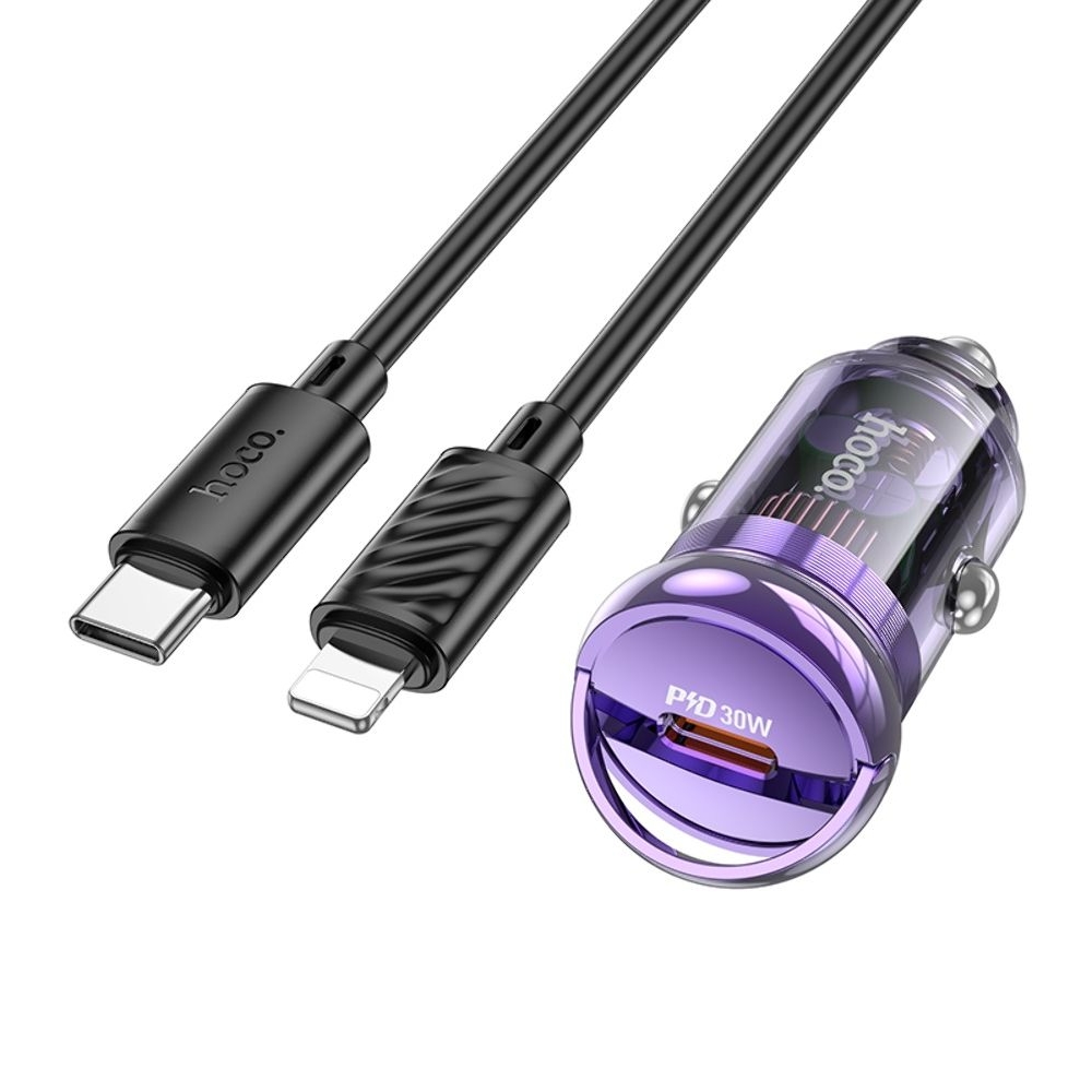 ������������� �������� ������� Hoco Z53 Type-C, Power Delivery (30 ��), transparent purple + ������ Type-C �� Lightning | �������, �������� ����������
