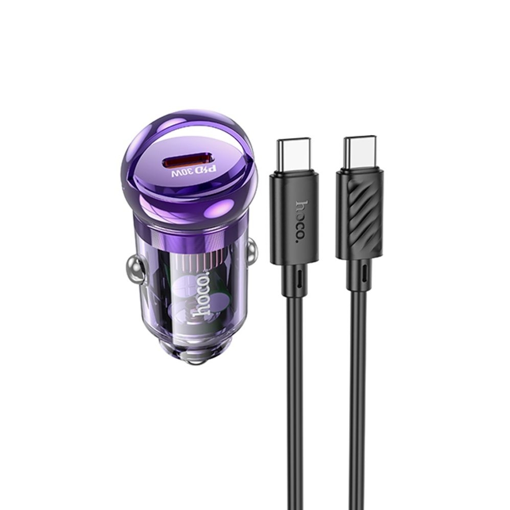 ������������� �������� ������� Hoco Z53 Type-C, Power Delivery (30 ��), transparent purple + ������ Type-C �� Type-C | �������, �������� ����������