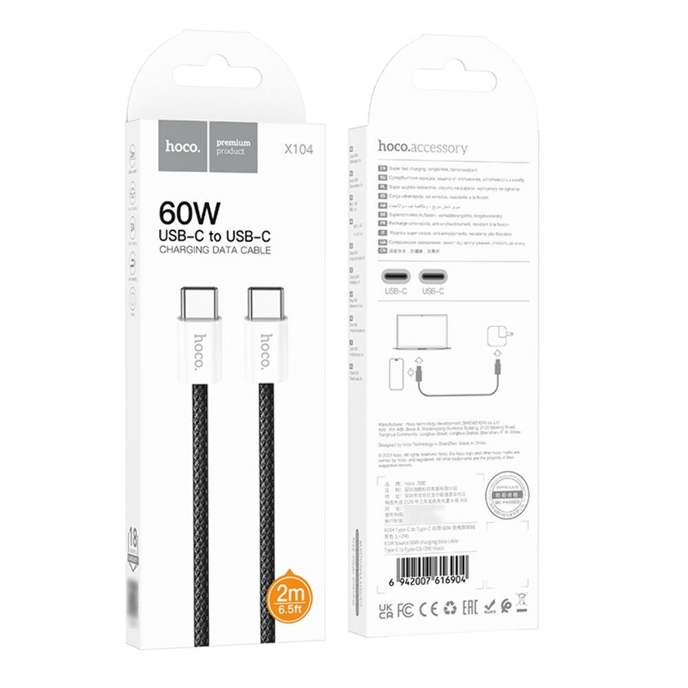������ Hoco X104 Type-C �� Type-C PD 60W 2m, ������