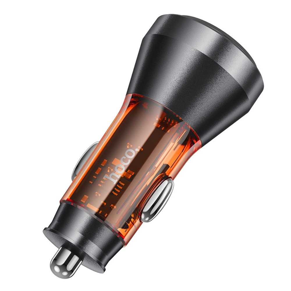 ������������� �������� ������� Hoco NZ12D, 1 USB, 2 Type-C, PD 60W transparent orange | �������, �������� ����������