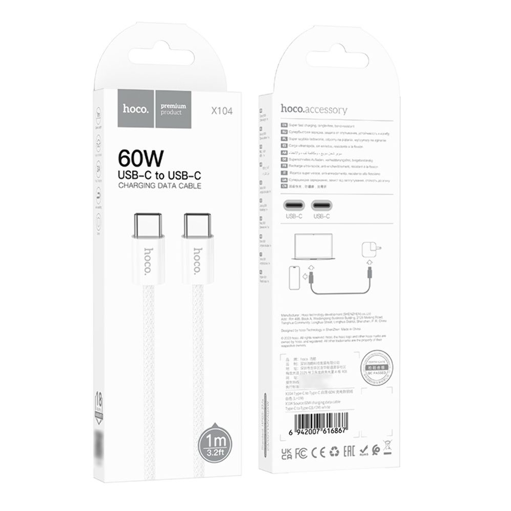 ������ Hoco X104 Type-C �� Type-C PD 60W 1m, ����