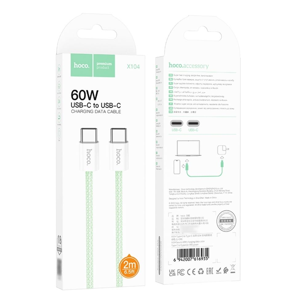 ������ Hoco X104 Type-C �� Type-C PD 60W 2m, �������