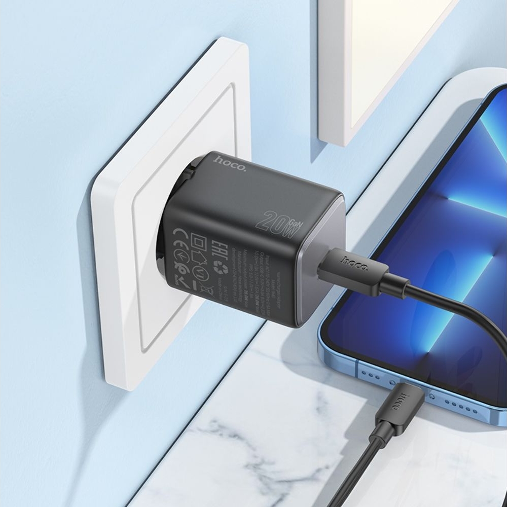 ������� �������� ���������� Hoco N40 Type-C Power Delivery (20 ��), ������ + ������ Type-C �� Lightning