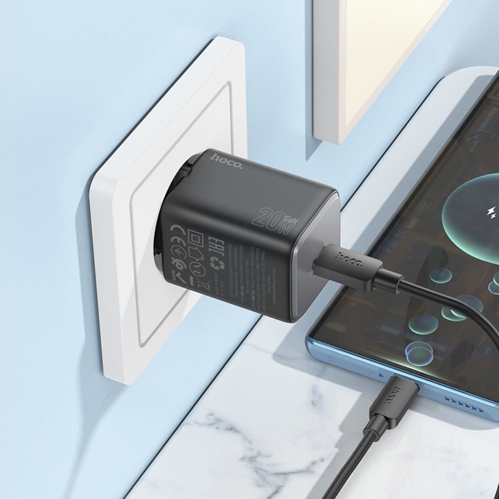 ������� �������� ���������� Hoco N40 Type-C Power Delivery (20 ��), ������ + ������ Type-C �� Type-C