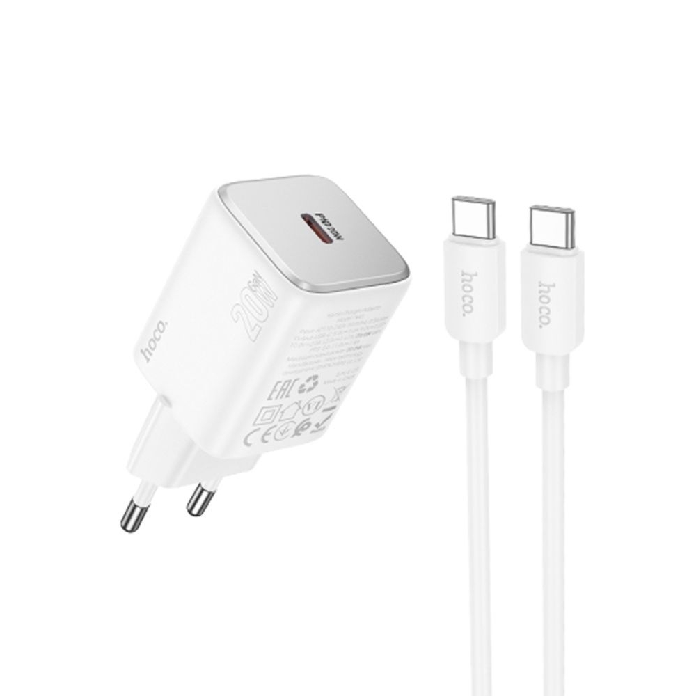 ������� �������� ���������� Hoco N40 Type-C Power Delivery (20 ��), ���� + ������ Type-C �� Type-C