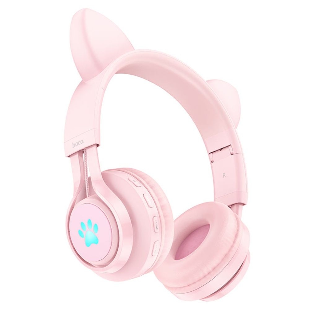 ��������� ��������� Hoco W39 Cat Ear ��������� � ������ � LED ���������� pink | ������������ ��������