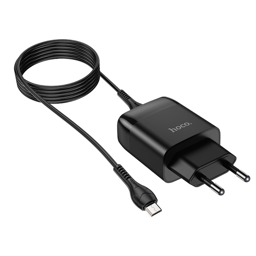 ������� �������� ���������� Hoco C72Q USB QC + ������ USB to MicroUSB black