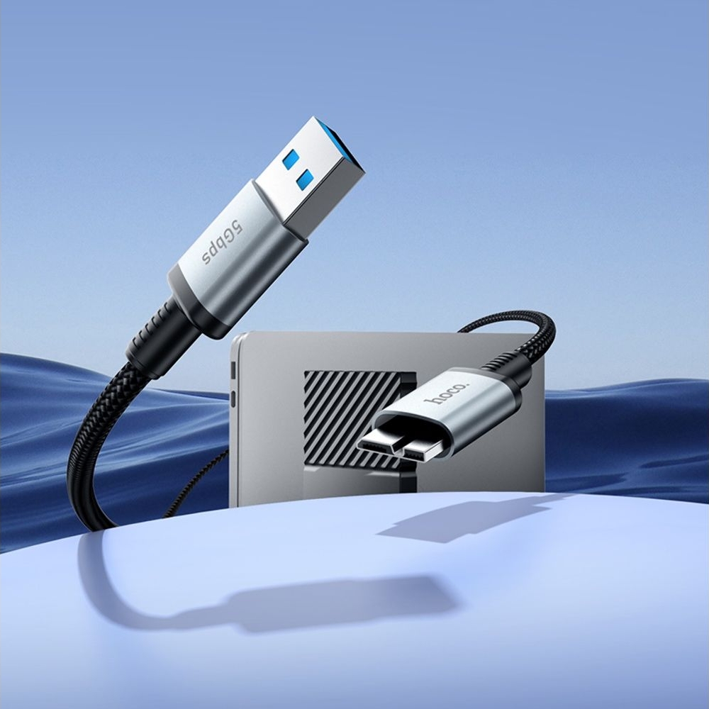 �������������� ������ Hoco US10 USB to Micro USB3.0 5Gbit/s 0.5m black
