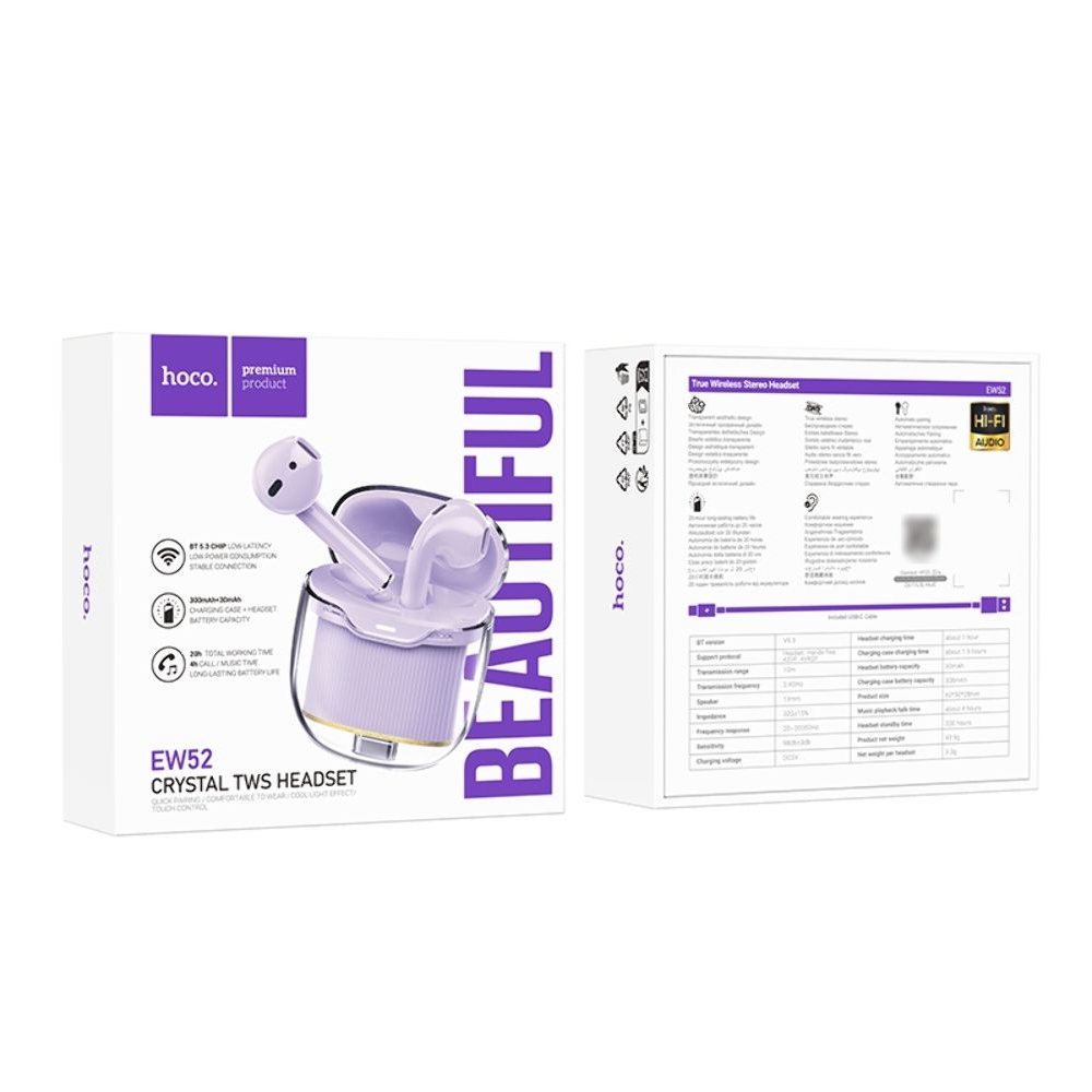 ������������ TWS �������� Hoco EW52 �������� purple