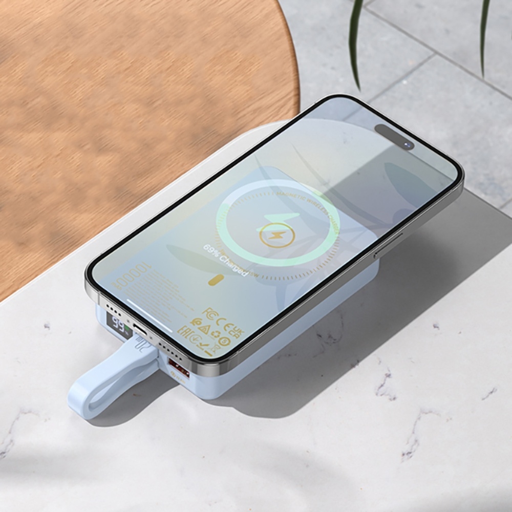 Power bank Hoco Q24 10000mAh 22.5W PD 20W ��������� � �������� ������������ ������� blue