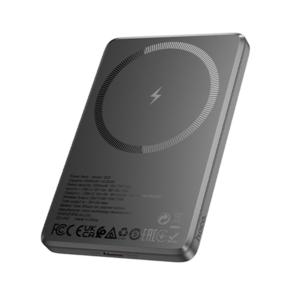 Power bank Hoco Q26 5000mAh PD 20W ��������� � �������� ������������ ������� metal gray