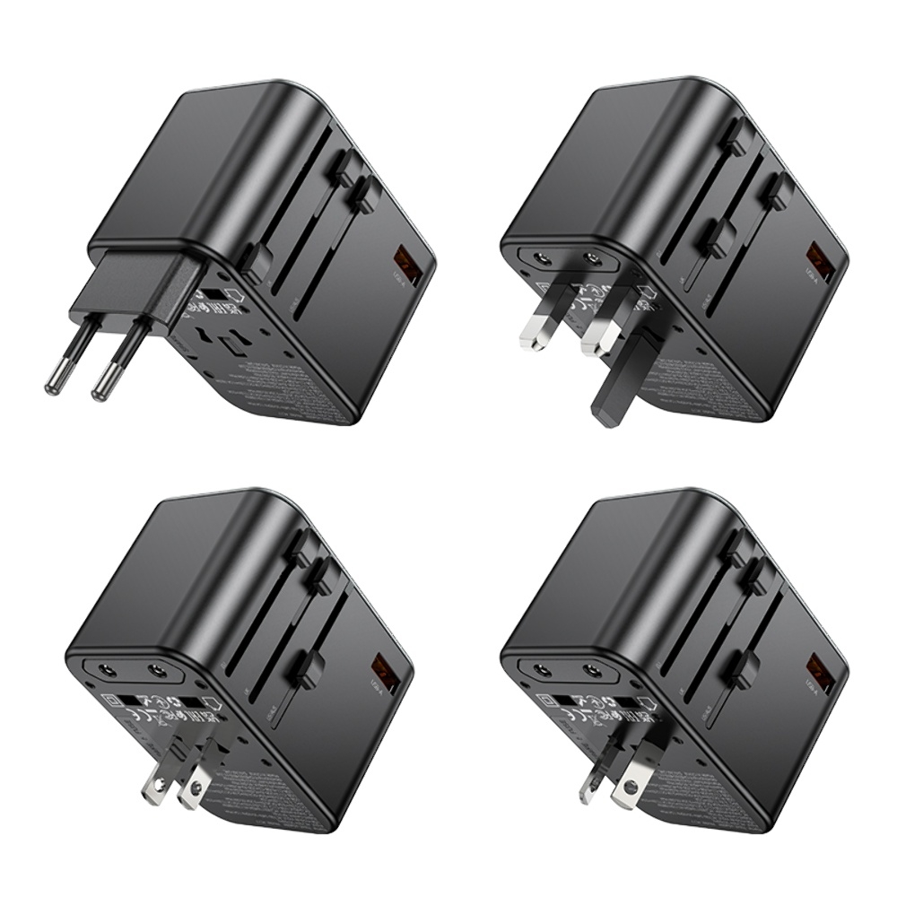 ������� �������� ���������� Hoco AC17 USB/ 2 PD Type-C 65W black