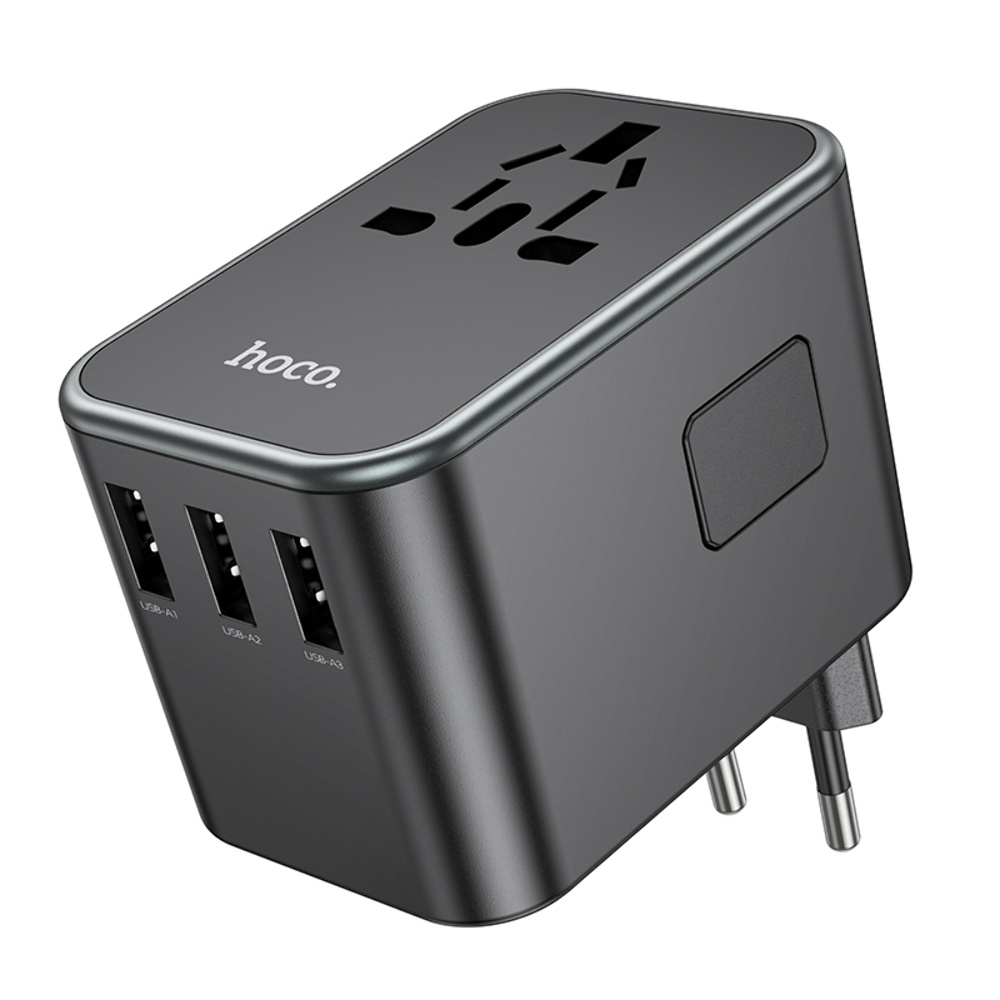 ������� �������� ���������� Hoco AC19 3 USB/ 2 Type-C PD 35W black