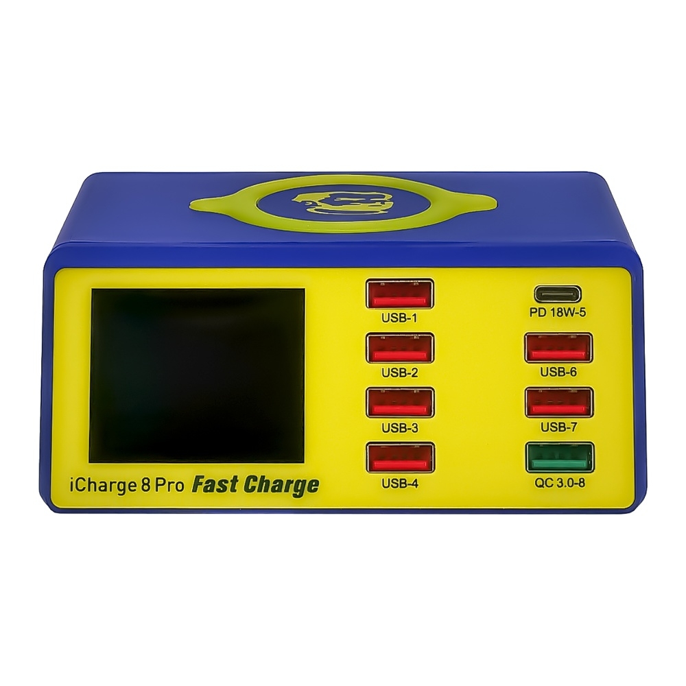 �������� ������� � ���������� ���������� ������� Mechanic iCharge 8 Pro 100W (6 USB 2.4�/ 1 USB QC 3.4A/ 1 PD 18W/ Wireless fast charging 15W)