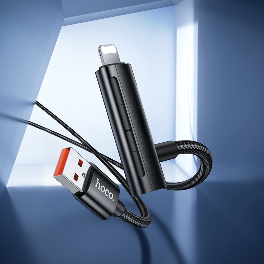 ������ Hoco U135 2�1 USB to Lightning/ Type-C 1.2m black