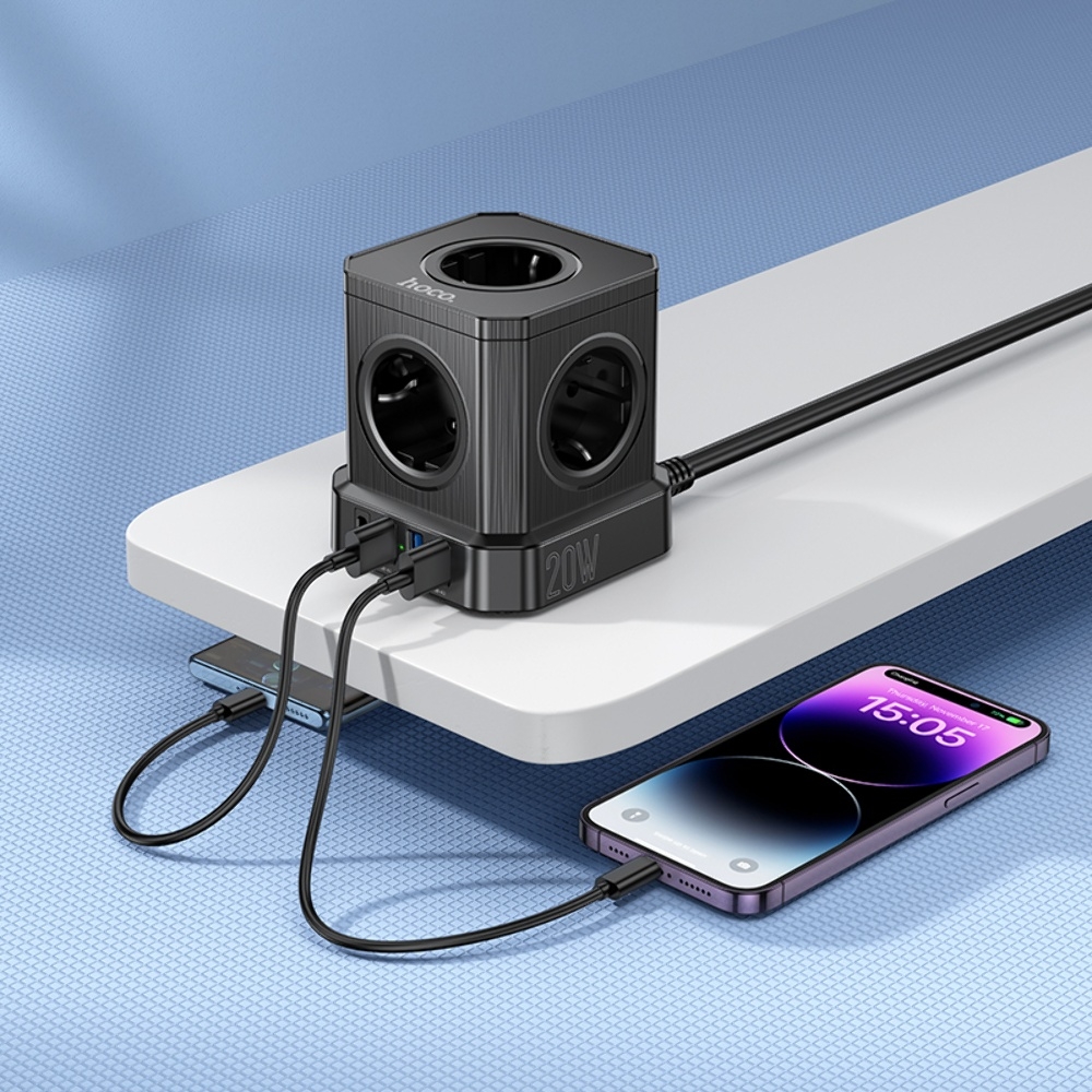 ������� �������� ���������� ���������� Hoco NS8 3 USB/ Type-C 5 ������� 2m black