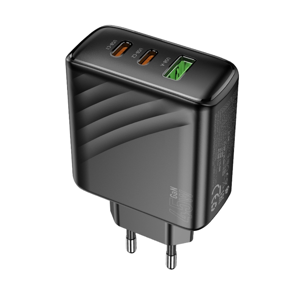 ������� �������� ���������� Hoco CS26A USB/ 2 Type-C PD 45W black
