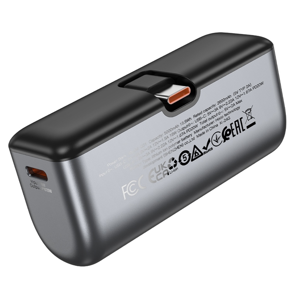 Power bank Hoco Q31 5000mAh PD 20W + ������ Type-C black