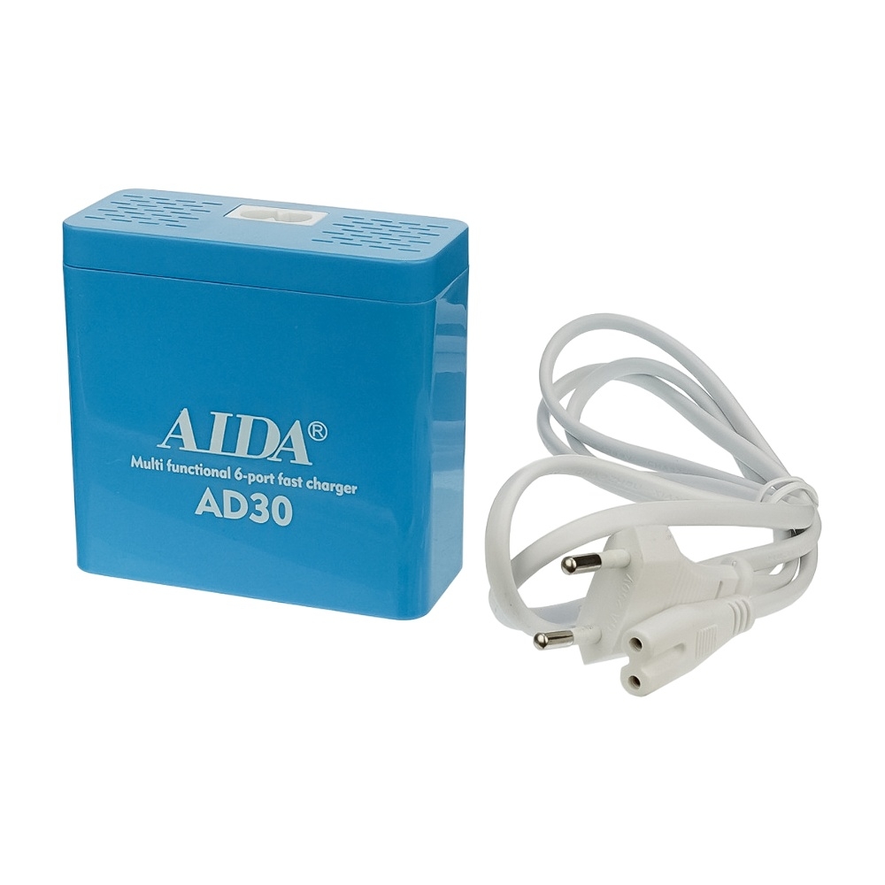 �������� ������� � ���������� ���������� ������� Aida AD30 (5 USB/ 1 Type-C, Fast Charge 3.0, 40W)