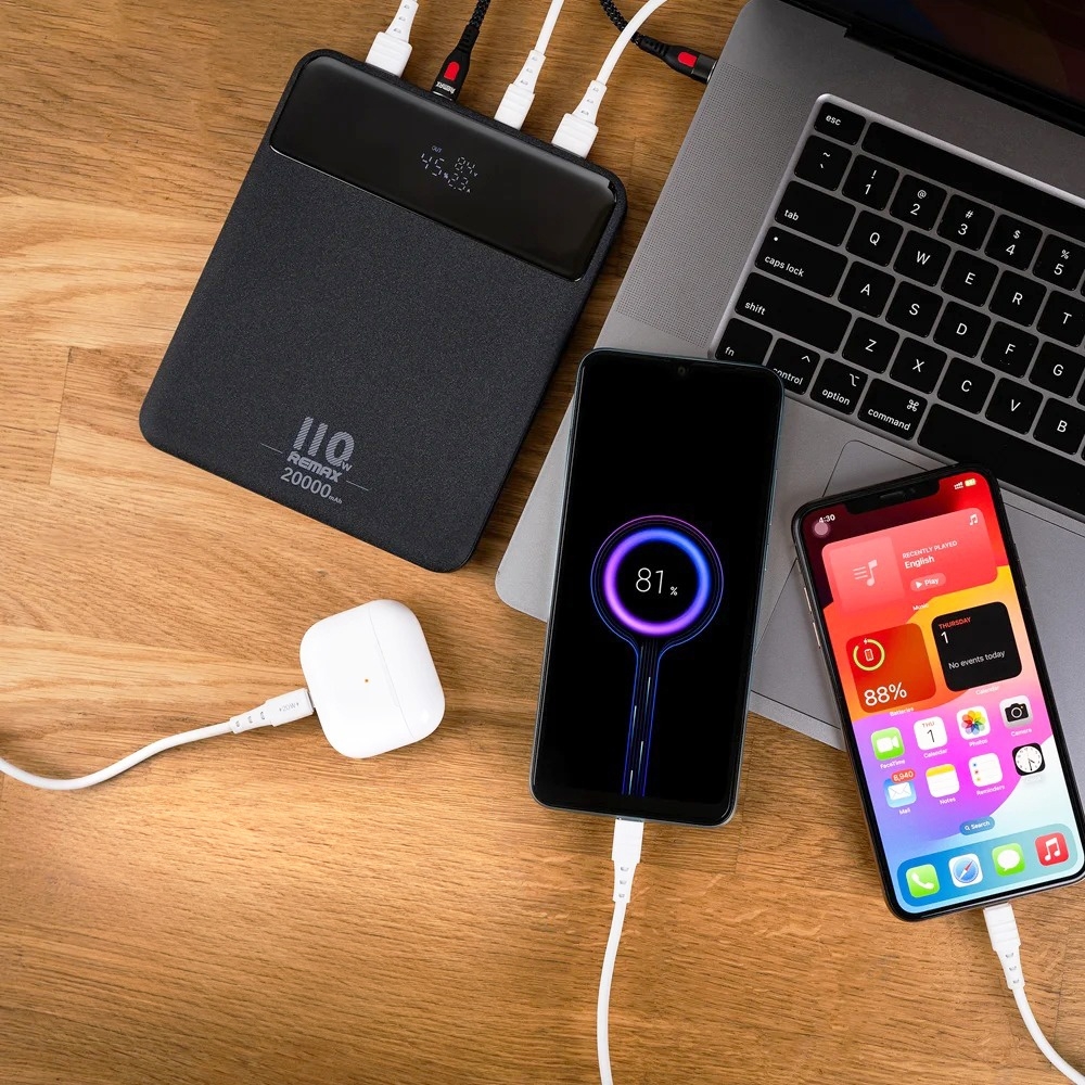 Power bank Remax RPP-669 20000mAh 110W (65W + 40W) PD+QC + ������ Type-C 100W black