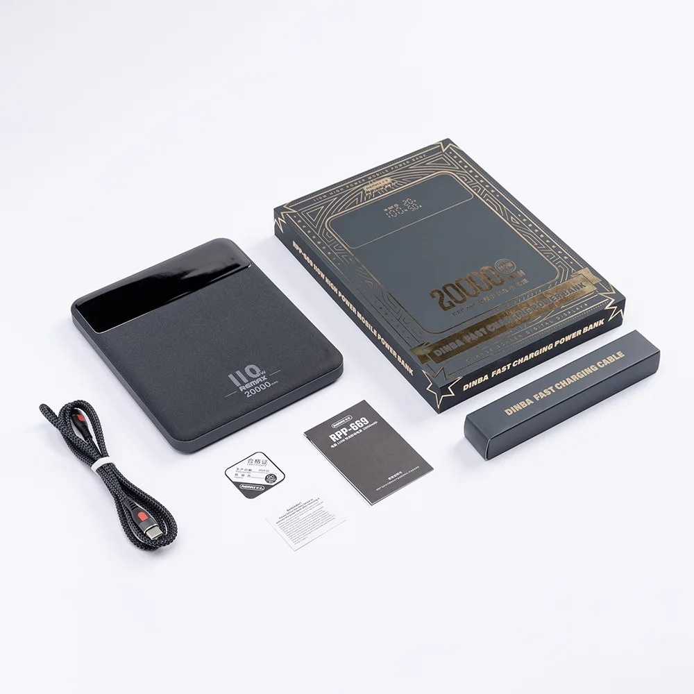 Power bank Remax RPP-669 20000mAh 110W (65W + 40W) PD+QC + ������ Type-C 100W black