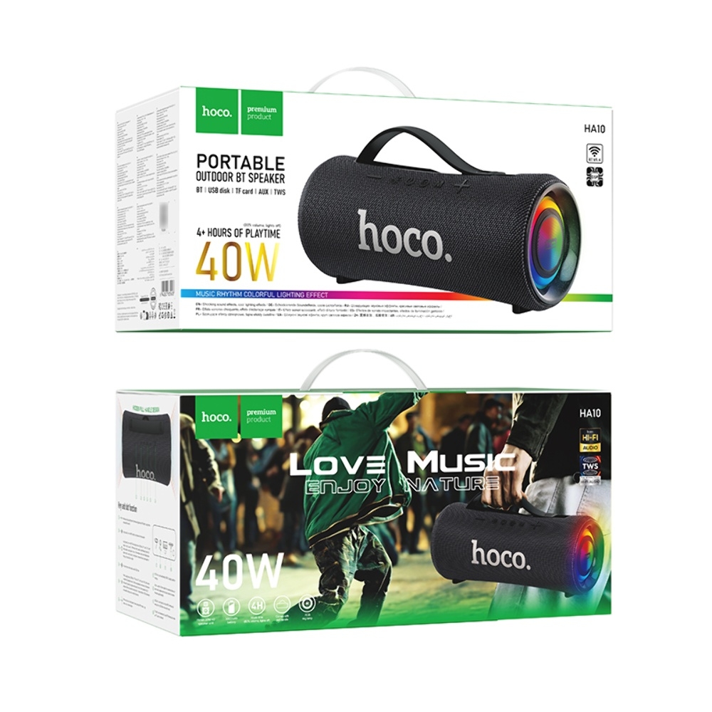 ����������� Bluetooth ������� Hoco HA10 � LED ���������� black