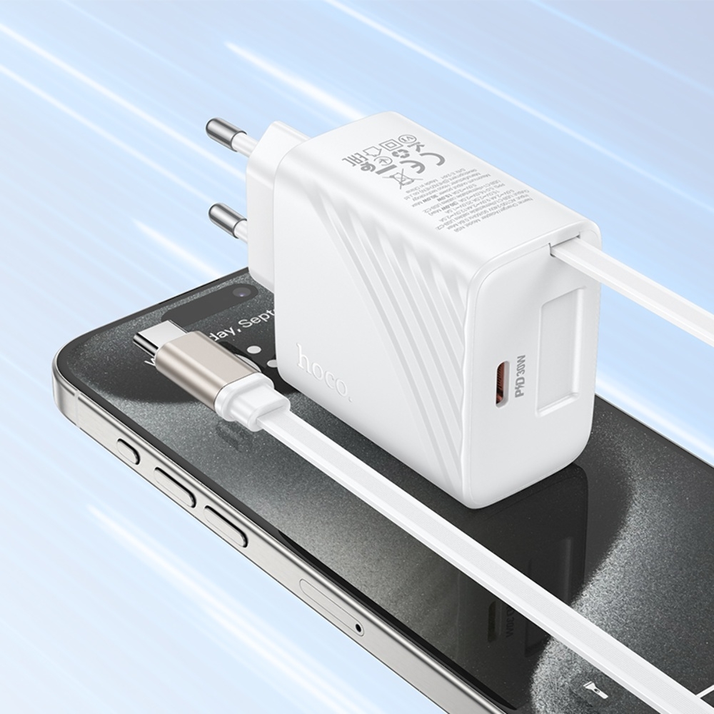 ������� �������� ���������� Hoco N58 Type-C PD 30W + ������ Type-C white