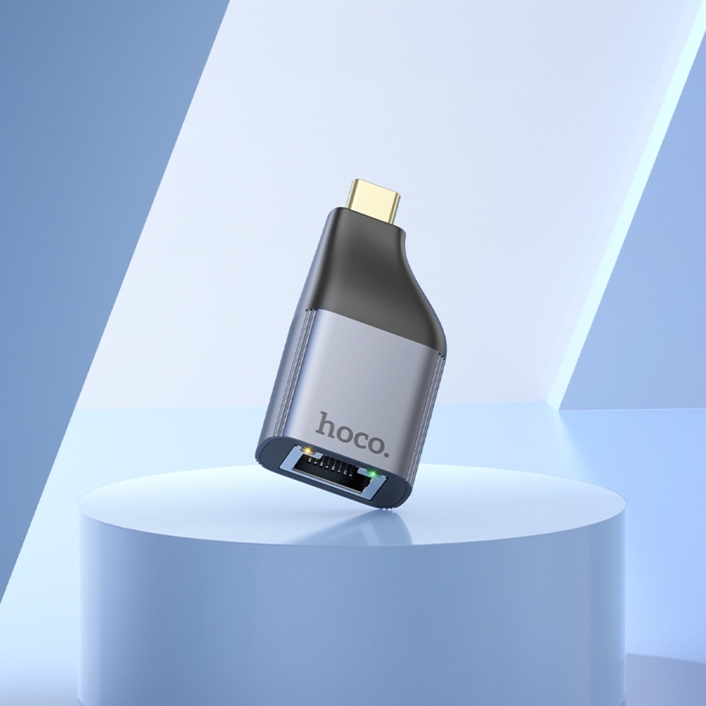 ������� ���������� Hoco UA35 Type-C to RJ45 metal grey