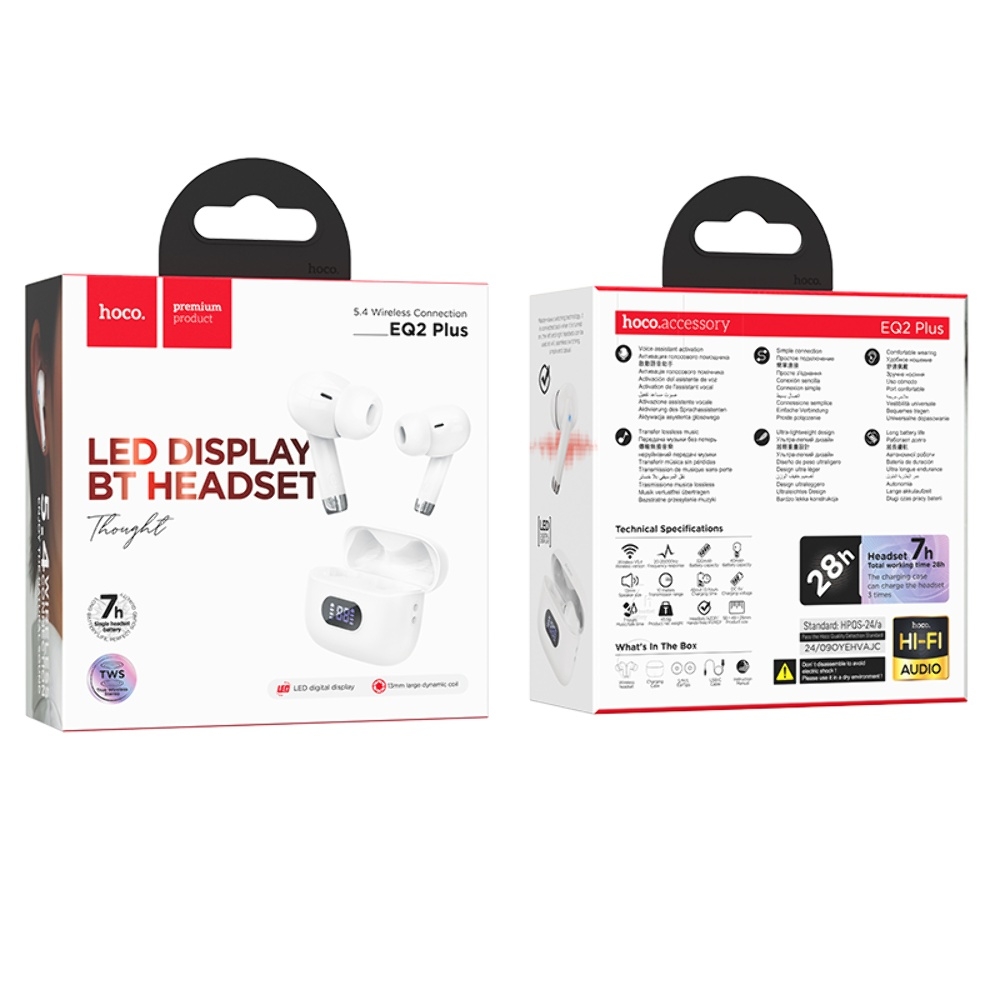 ������������ TWS �������� Hoco EQ2 Plus ��������� white