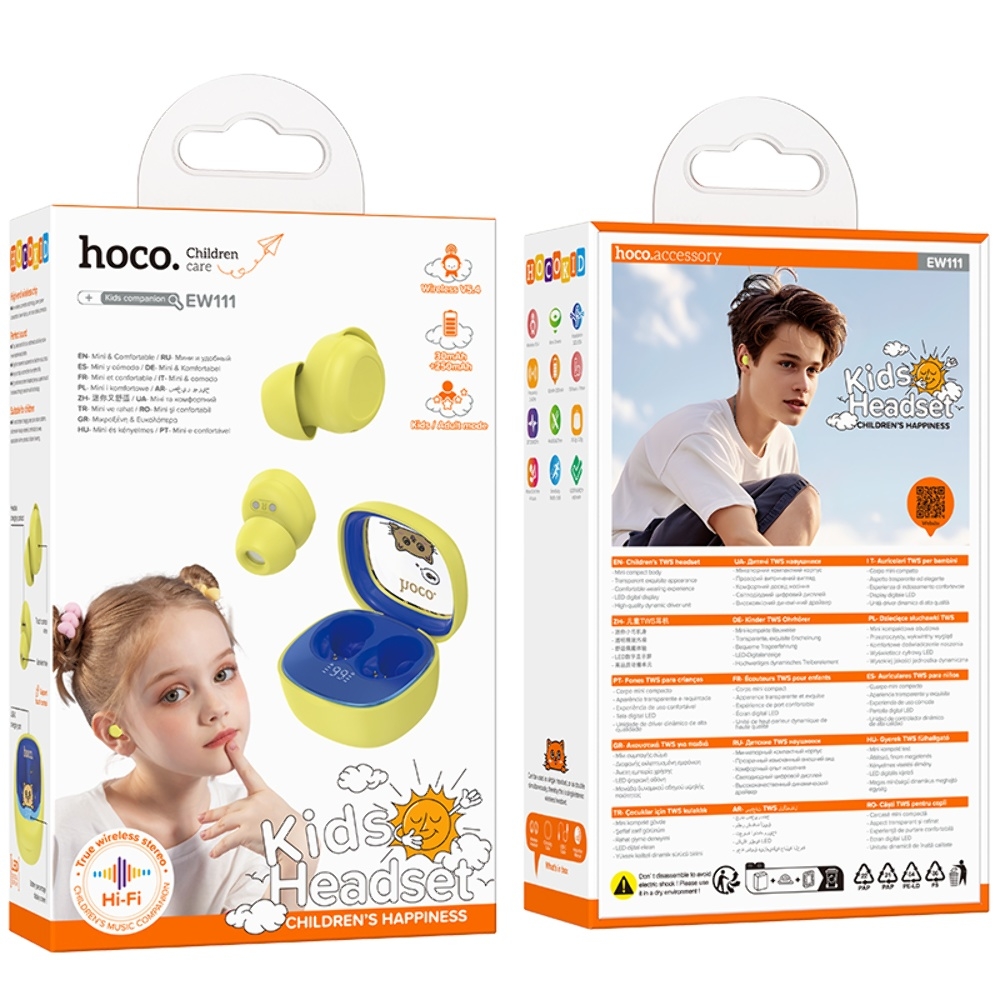 ������������ TWS �������� Hoco EW111 ��������� ������� yellow