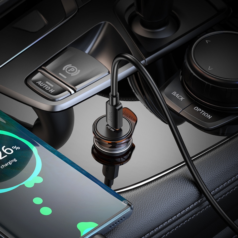 ������������� �������� ���������� Hoco NZ16 Type-C PD 30W metal grey + ������ Type-C to Type-C