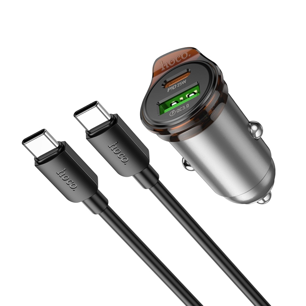 ������������� �������� ���������� Hoco NZ16A USB/ Type-C 43W PD QC 25W metal grey + ������ Type-C to Type-C