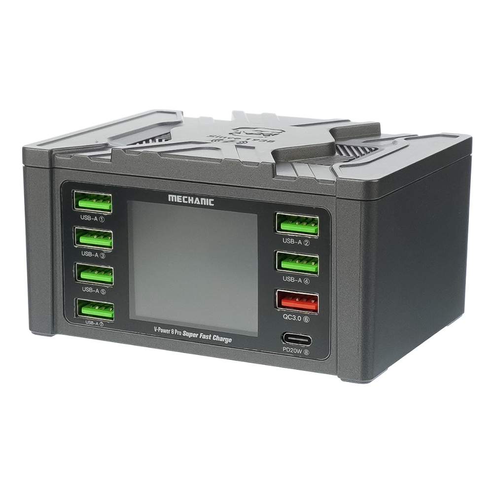 �������� ������� � ���������� ���������� ������� Mechanic V- Power 8 Pro 110W (6 USB 2.4�/ 1 USB QC 3A/ 1 Type C - PD 20W/ Wireless fast charging 15W)