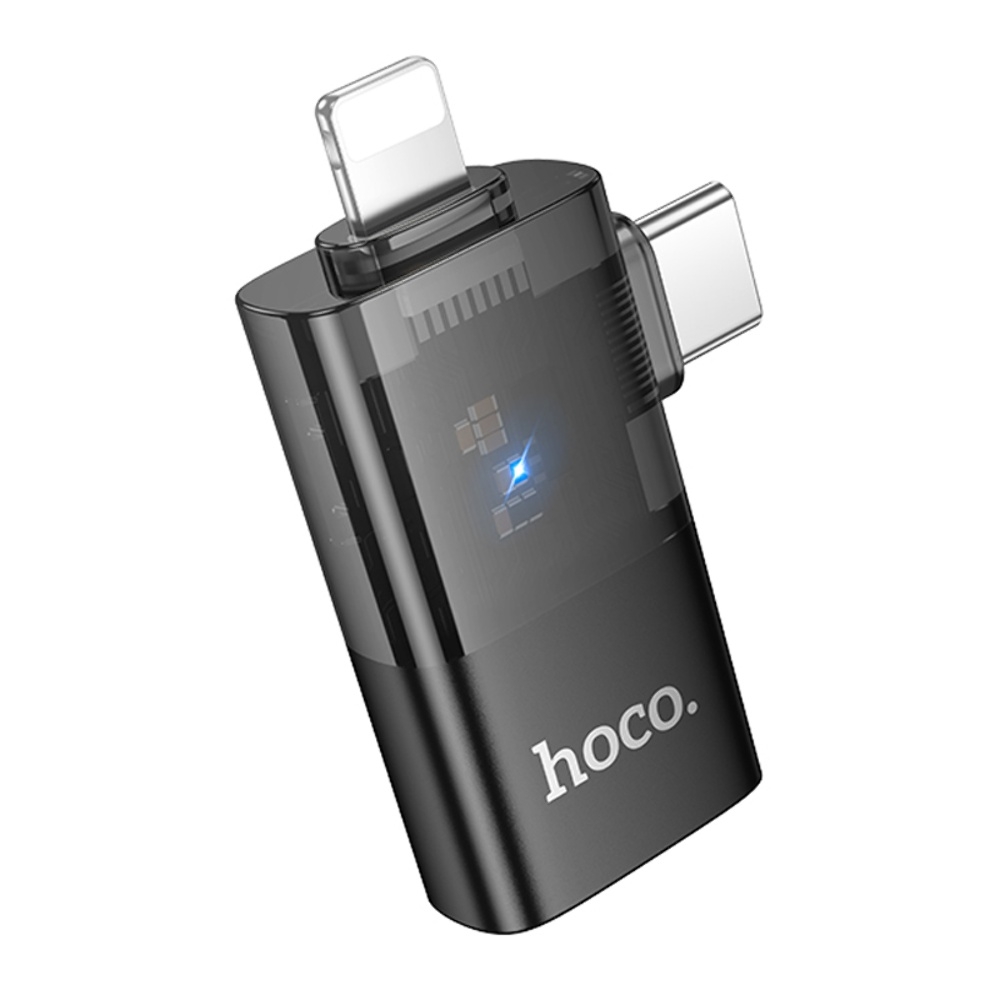 ������� ���������� Hoco UA36E 2�1 Lightning/ Type-C to USB black