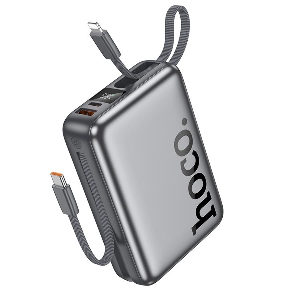 Power bank Hoco Q39 20000mAh 22.5W+PD 20W + ������ 2�1 Type-C/ Lightning metal grey