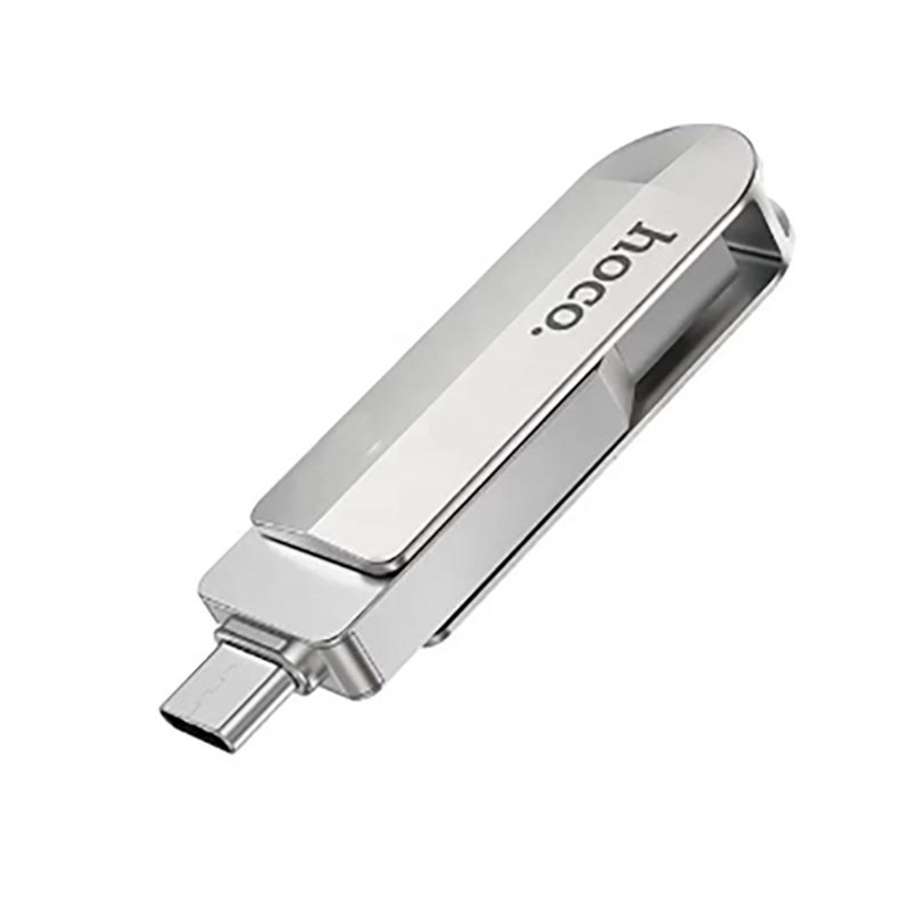 USB ���������� Hoco UD10 16GB Wise � ��������� Type-C + USB-A � ��������� USB3.0 metal gray