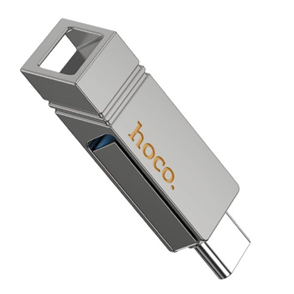 USB ���������� Hoco UD14 64GB Wise Type-C/ USB3.2 + mini flash drive metal gray