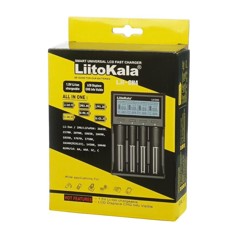������������� �������� ���������� LiitoKala Lii-CH4 ��� ������������� 18650/ ��/ ��� � ������, 4 �����