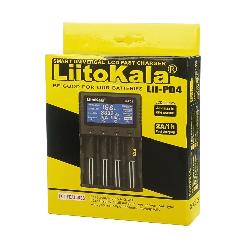 ������������� �������� ���������� � �������� LiitoKala Lii-PD4 ��� ������������� 18650/ ��/ ��� � ������, 4 �����